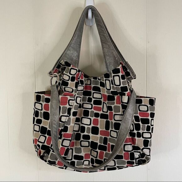 Caught Ya Lookin’ Handbags - Caught Ya Lookin’ Retro Geometric Print Tote Bag